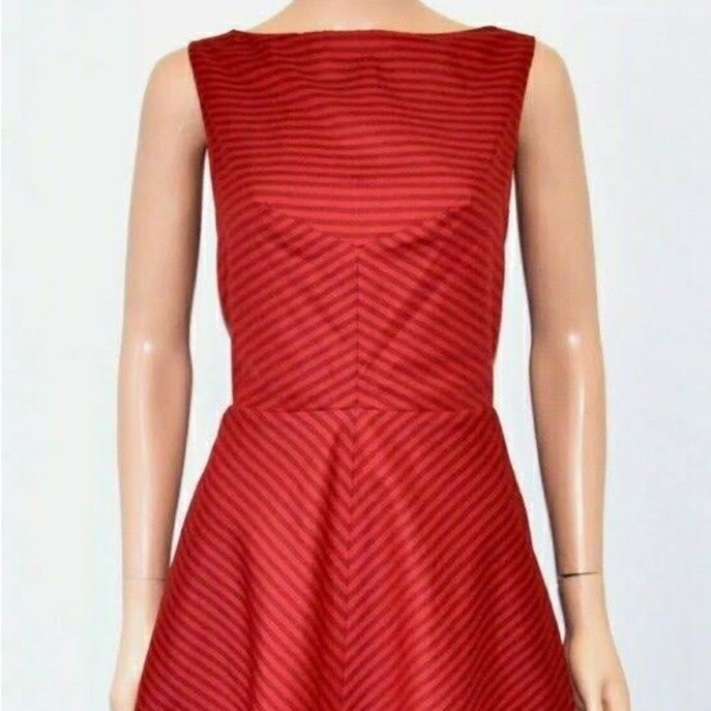 Isaac Mizrahi Red Stripe A-line Fit & Flare Sleeveless Dress - Picture 10 of 10
